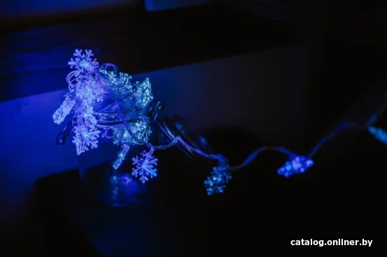 

Новогодняя гирлянда Twinkle Снежинки 30led 4 м 111 (белый/синий)
