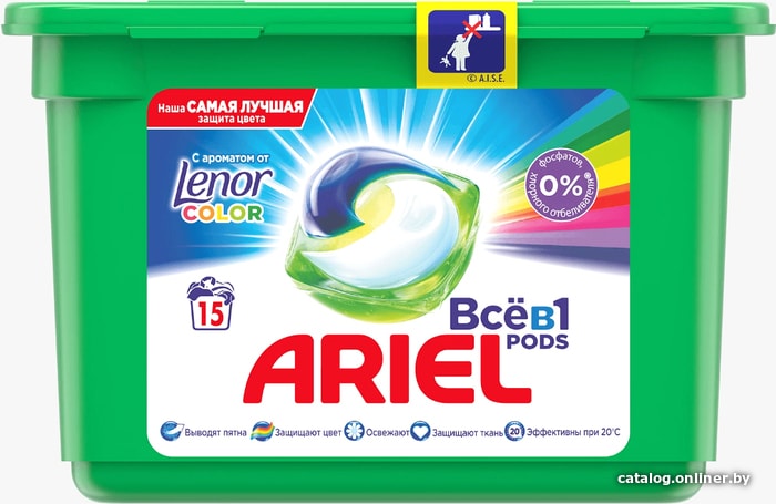 

Капсулы для стирки Ariel Все в 1 Pods Touch Of Lenor Fresh Color (15 шт)