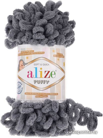 

Пряжа для вязания Alize Puffy 87 100 г 9 м (светло-угольный)