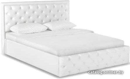 

Кровать Bon Mebel Мишель с ПМ 140x200 (стразы/кожзам белый)