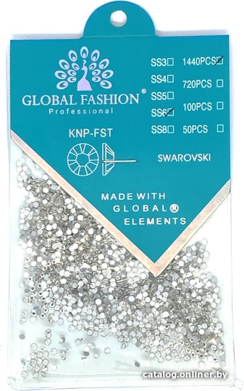 

Наклейки для ногтей Global Fashion Кристалл Svarovski SS6 (прозрачный) 1440 шт