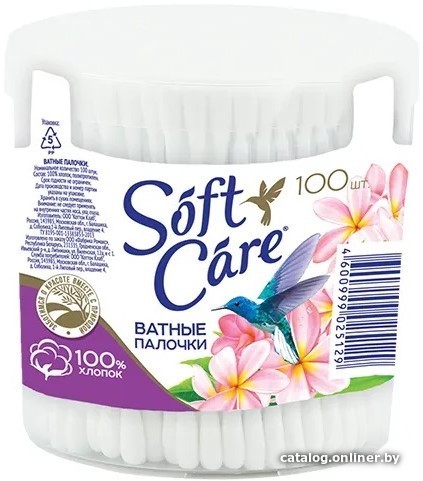 

Ватные палочки Soft Care в круглой банке (100 шт)
