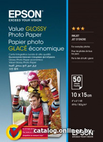 

Фотобумага Epson Value Glossy Photo Paper 10х15 183 г/м2 50 листов [C13S400038]