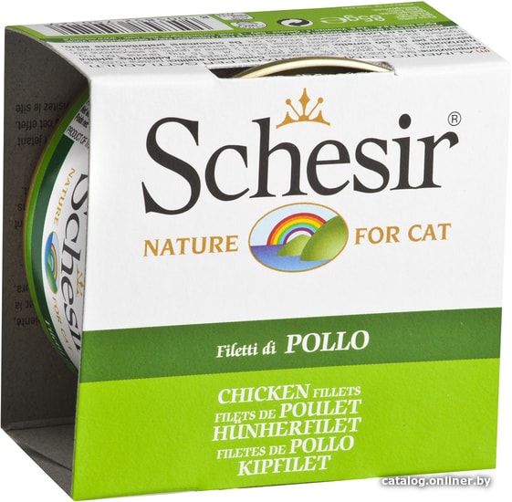 

Консервированный корм для кошек Schesir Chicken fillets 85 г