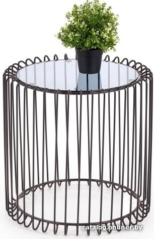 

Журнальный столик Halmar Amina 45x45 (дымчатый/черный)