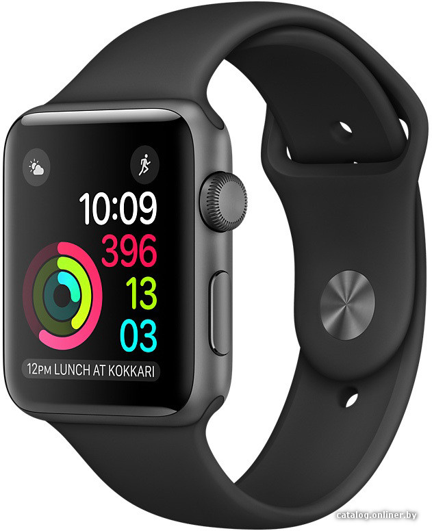 Apple Watch Series 2 38mm Space Gray with Black Sport Band [MP0D2 