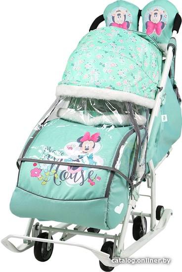 

Санки-коляска Nika Disney baby 2 (Минни Маус/мятный)