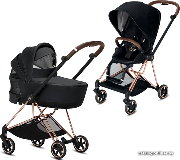 

Универсальная коляска Cybex Mios (2 в 1, deep black, рама gold)