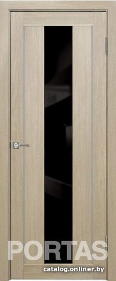 

Межкомнатная дверь Portas S25 90x200 (лиственница крем, стекло lacobel черный лак)