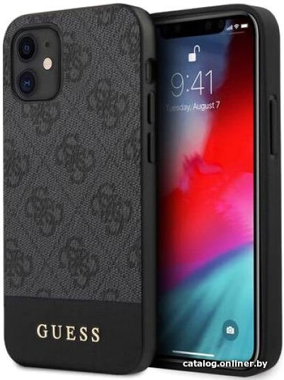 

Чехол для телефона CG Mobile Guess 4G Stripe Metal для Apple iPhone 12 mini GUHCP12SG4GLGR