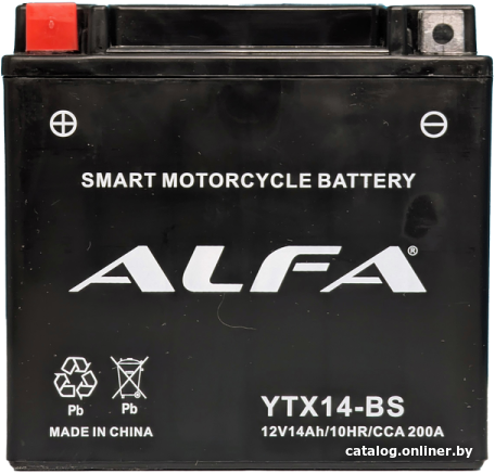 

Мотоциклетный аккумулятор ALFA YTX14-BS (14 А·ч)