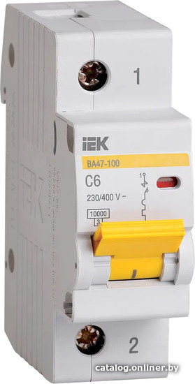 

Выключатель автоматический IEK ВА 47-100 1п 6А С MVA40-1-006-C