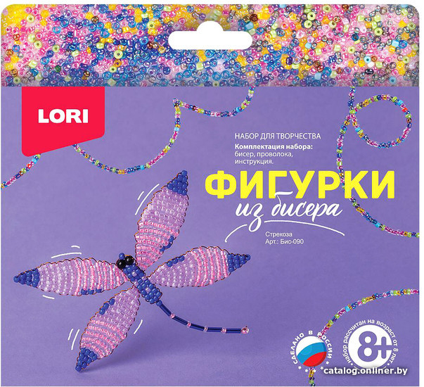 

Набор бисероплетения Lori Фигурки из бисера. Стрекоза Бис-090