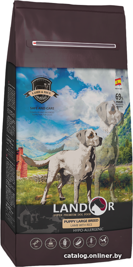 

Сухой корм для собак Landor Puppy Large Breed Lamb with Rice 3 кг