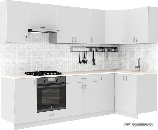 

Готовая кухня S-Company Клео глосc 1.2x2.8 правая (белый глянец/белый глянец)