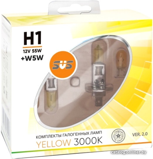 

Галогенная лампа SVS H1 55W+W5W Yellow 3000K 2+2шт