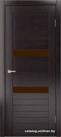 

Межкомнатная дверь MDF-Techno Dominica 121 50x200 (орех темный, стекло лакобель коричневый)