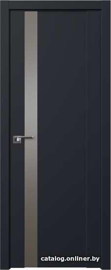 

Межкомнатная дверь ProfilDoors 62U 60x200 (черный матовый, стекло серебряный лак)