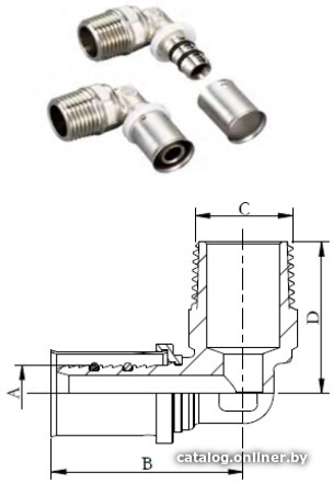 

Фитинг Rifeng F5-L1216x1/2 (никель)