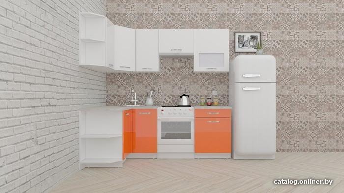 

Готовая кухня ВерсоМебель ЭкоЛайт-5 1.2x2.1 правая (белый/яркий оранжевый)