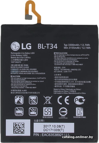 

Аккумулятор для телефона Копия LG BL-T34