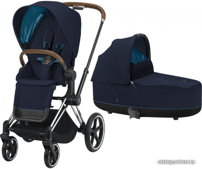 

Универсальная коляска Cybex Priam 2020 (nautical blue, рама хром/коричневый)