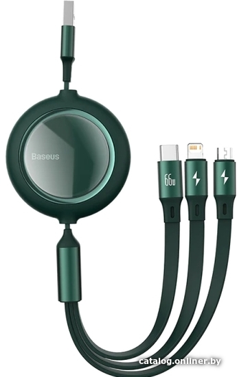 

Кабель Baseus USB - Lightning, Type-C, Micro USB CAMLC-MJ06 (1.2 м, зеленый)
