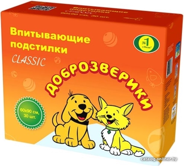 

Одноразовая пеленка Доброзверики Classic впитывающие 60x90 (30 шт)