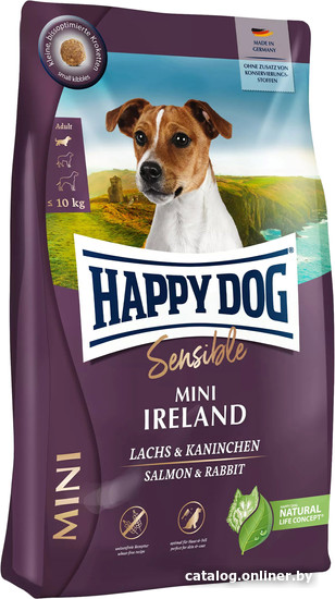 

Сухой корм для собак Happy Dog Sensible Mini Ireland (для мелких пород с лососем и кроликом) 800 г