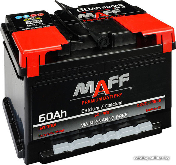 

Автомобильный аккумулятор MAFF Premium (60 А/ч) low