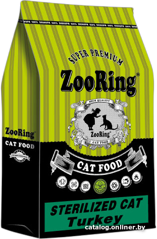 

Сухой корм для кошек ZooRing Sterilized Turkey (для стерилизованных с индейкой) 10 кг