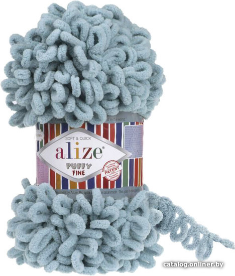 

Пряжа для вязания Alize Puffy fine 414 (14 м, лазурный)