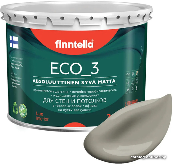 

Краска Finntella Eco 3 Wash and Clean Galiotis F-08-1-3-LG163 2.7 л (серо-корич.)