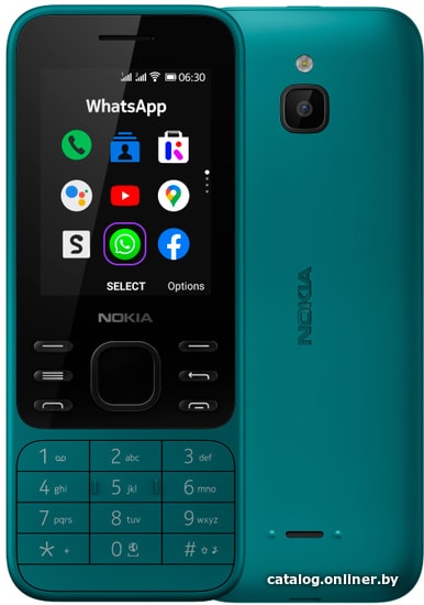 

Кнопочный телефон Nokia 6300 4G Dual SIM (бирюзовый)