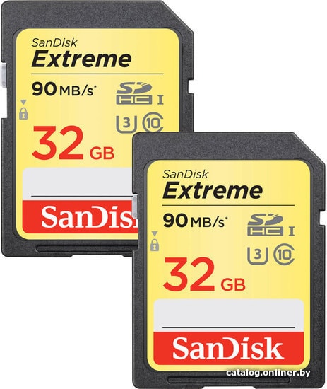 

Карта памяти SanDisk Extreme SDHC SDSDXVE-032G-GNCI2 2x32GB