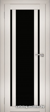 

Межкомнатная дверь Юни Амати 11 (ч) 80x200 (эшвайт/черное стекло)