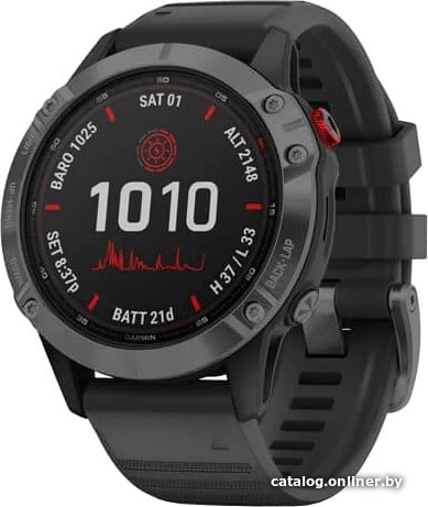 

Умные часы Garmin Fenix 6 Pro Solar 47 мм (серый шифер, силикон)
