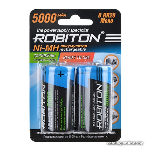 

Аккумулятор Robiton D 5000mAh 2 шт.