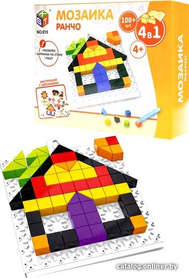 

Развивающая игра Рыжий кот Мозаика Ранчо 4 в 1 1939239