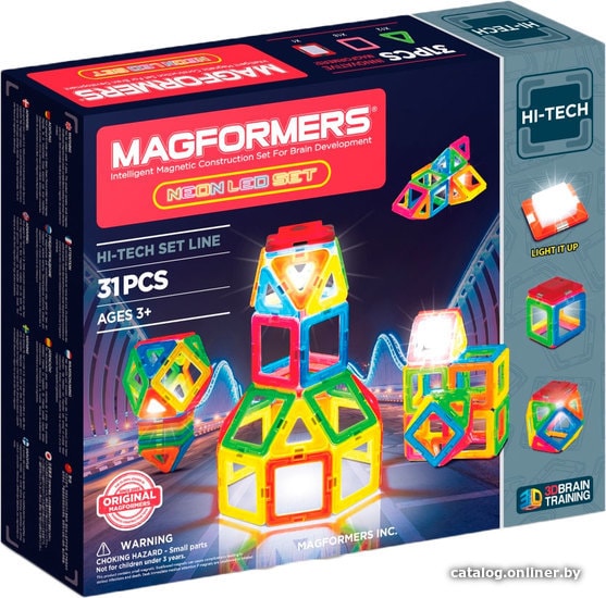 

Магнитный конструктор Magformers Neon LED Set 709007
