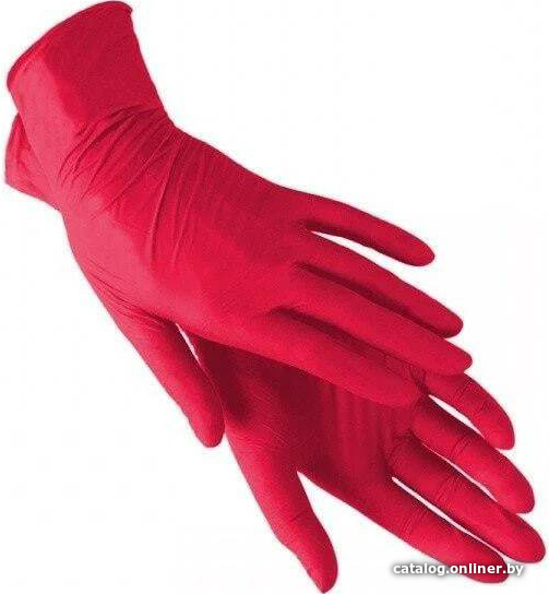 

Нитровиниловые перчатки Wally Plastic M (100 шт, красный)