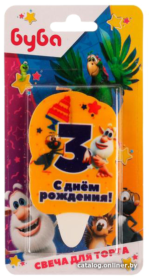 

Свеча для торта Чудо праздник Буба Цифра 3 CC-81080-03-BB