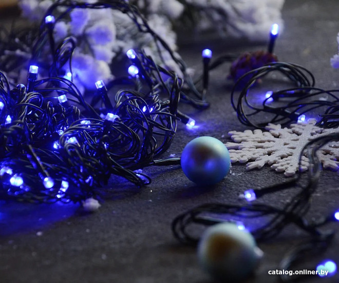

Новогодняя гирлянда Twinkle Диод\темный провод 100led 10 м 014 (синий)