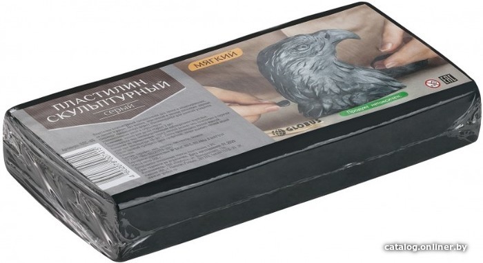 

Пластилин скульптурный Globus ПЛС-05 (500 гр, серый)