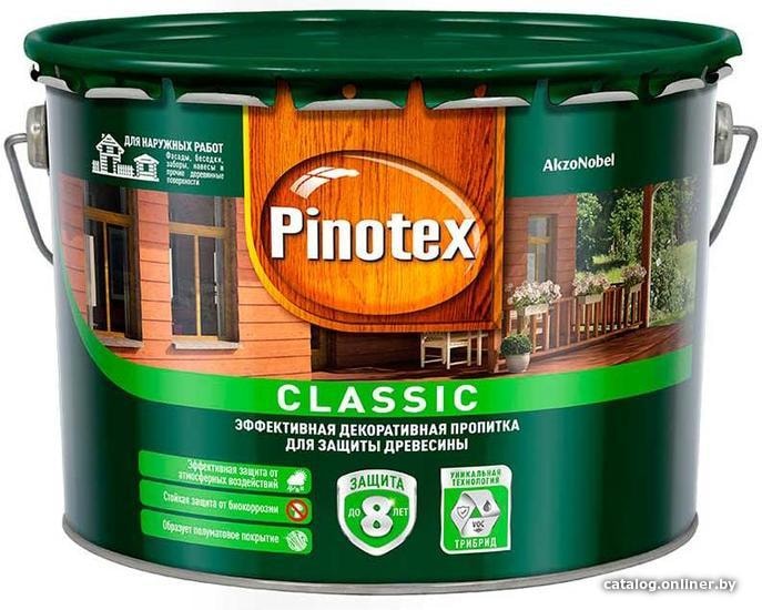 

Пропитка Pinotex Classic 9 л (светлый дуб)