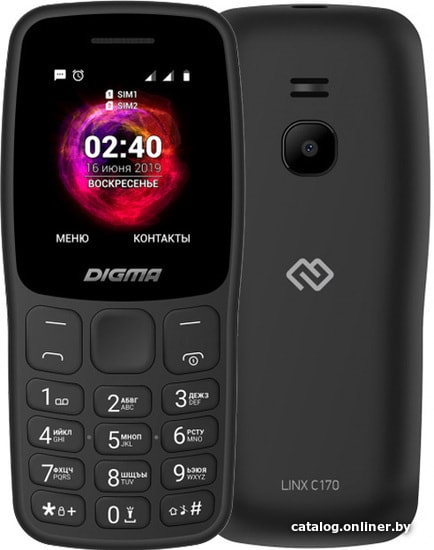 

Кнопочный телефон Digma Linx C170 (черный)