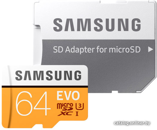

Карта памяти Samsung Evo microSDXC 64GB + адаптер