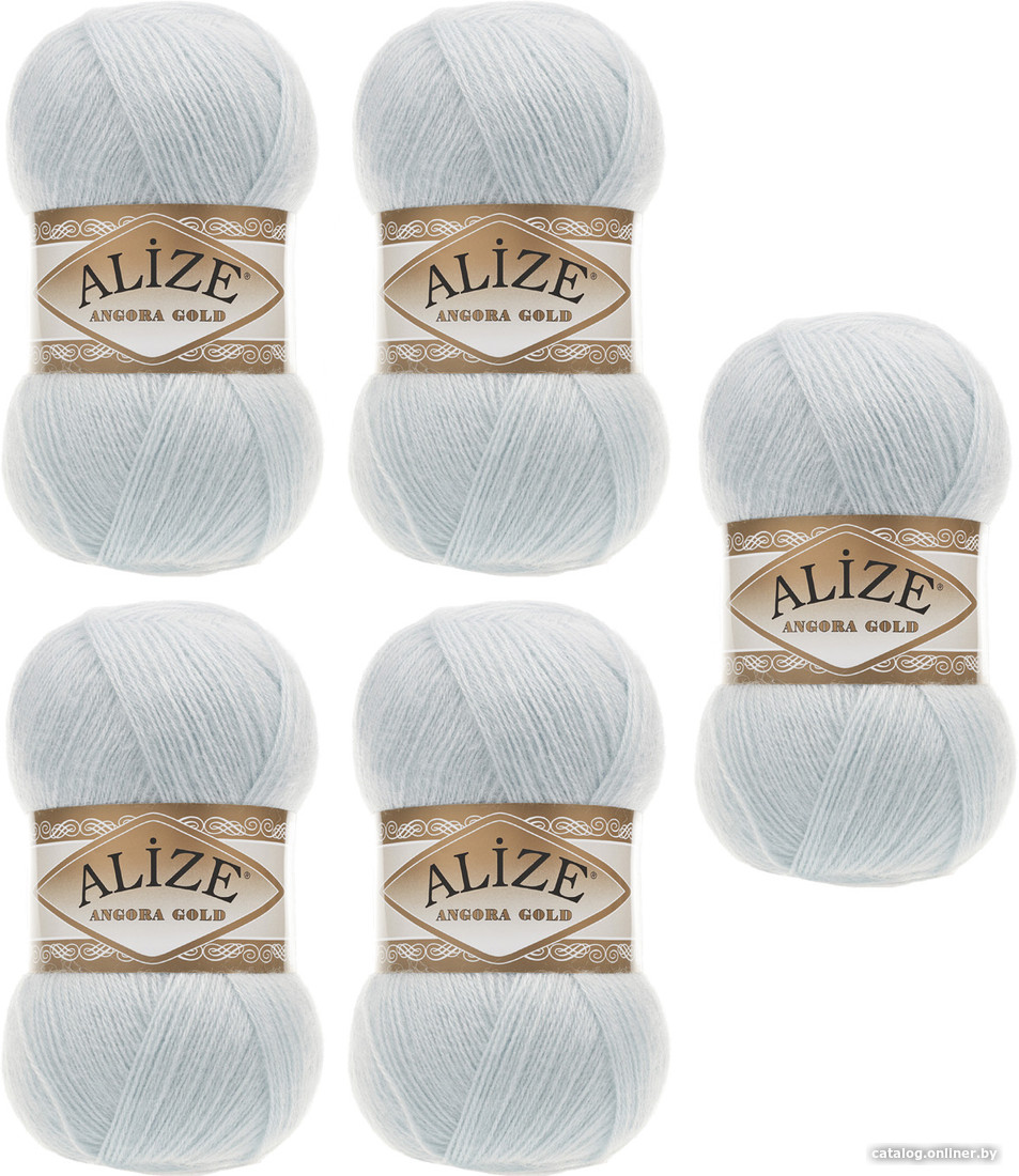 

Набор пряжи для вязания Alize Angora Gold 514 (550 м, светло-голубой, 5 мотков)