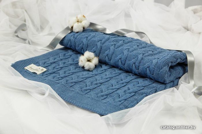 

Плед Amarobaby Pure Love Косичка 105x75 (джинс)