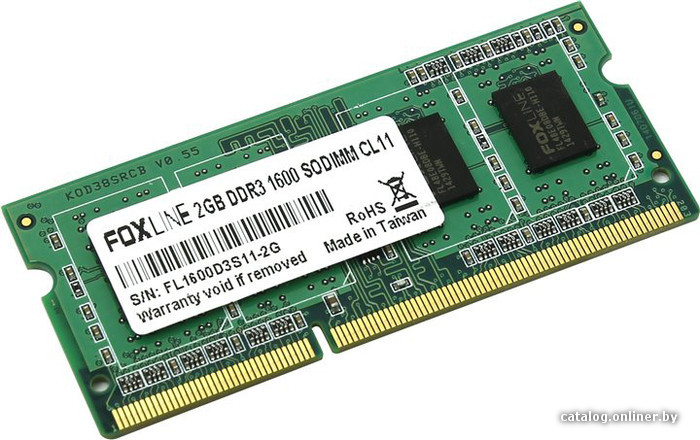 

Оперативная память Foxline 2GB DDR3 SO-DIMM PC3-12800 [FL1600D3S11-2G]